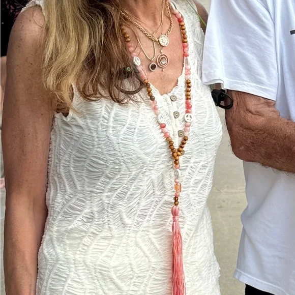 All Good Vibes Handmade Tassel Beaded Necklace (purple #2001) - Picture 7 of 7